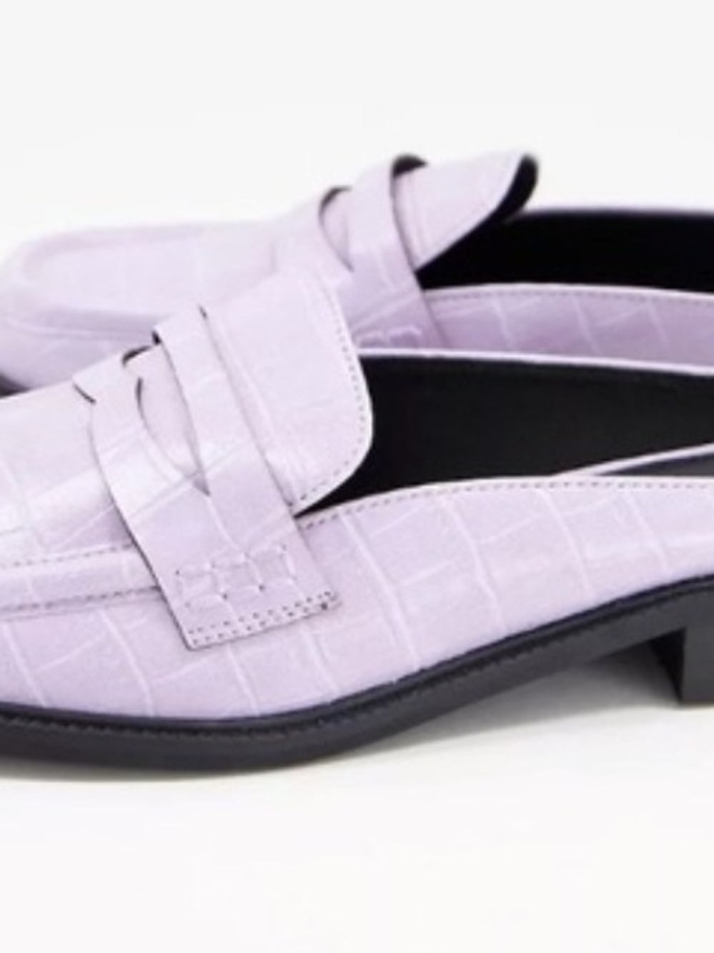 ASOS Lilac Croc-Embossed Loafers